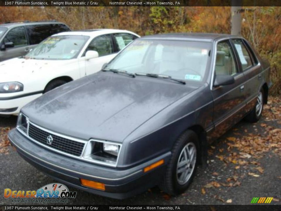 1987 Plymouth Sundance Twilight Blue Metallic / Gray Photo #3
