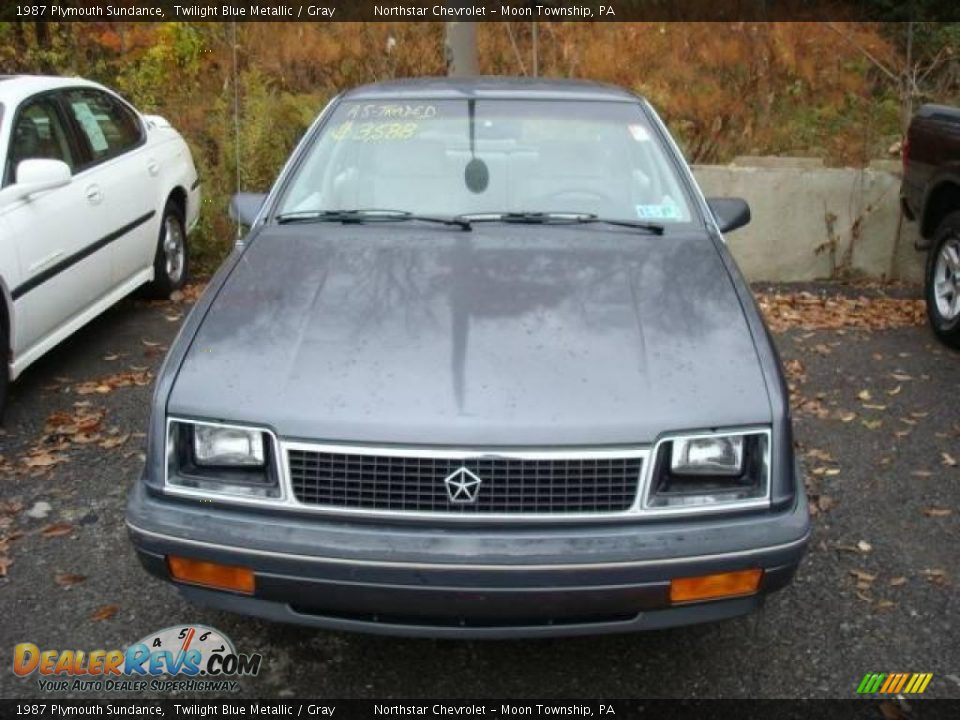 1987 Plymouth Sundance Twilight Blue Metallic / Gray Photo #4