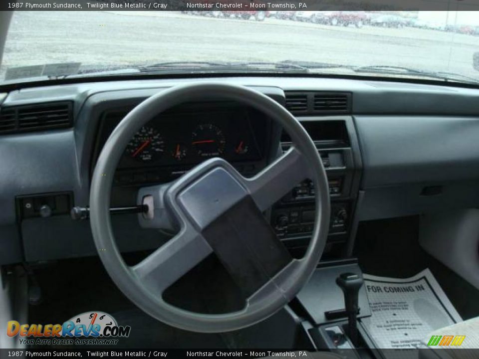 1987 Plymouth Sundance Twilight Blue Metallic / Gray Photo #8