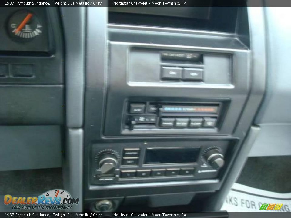1987 Plymouth Sundance Twilight Blue Metallic / Gray Photo #13