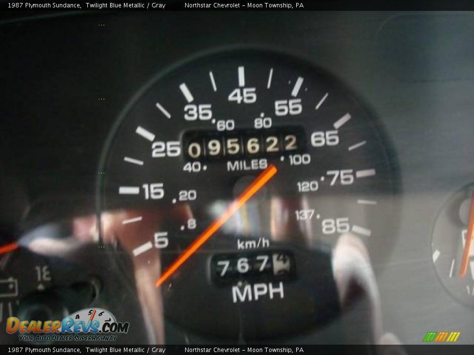 1987 Plymouth Sundance Twilight Blue Metallic / Gray Photo #15