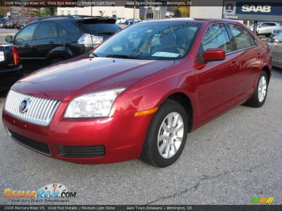 2006 Mercury Milan V6 Vivid Red Metallic / Medium Light Stone Photo #1