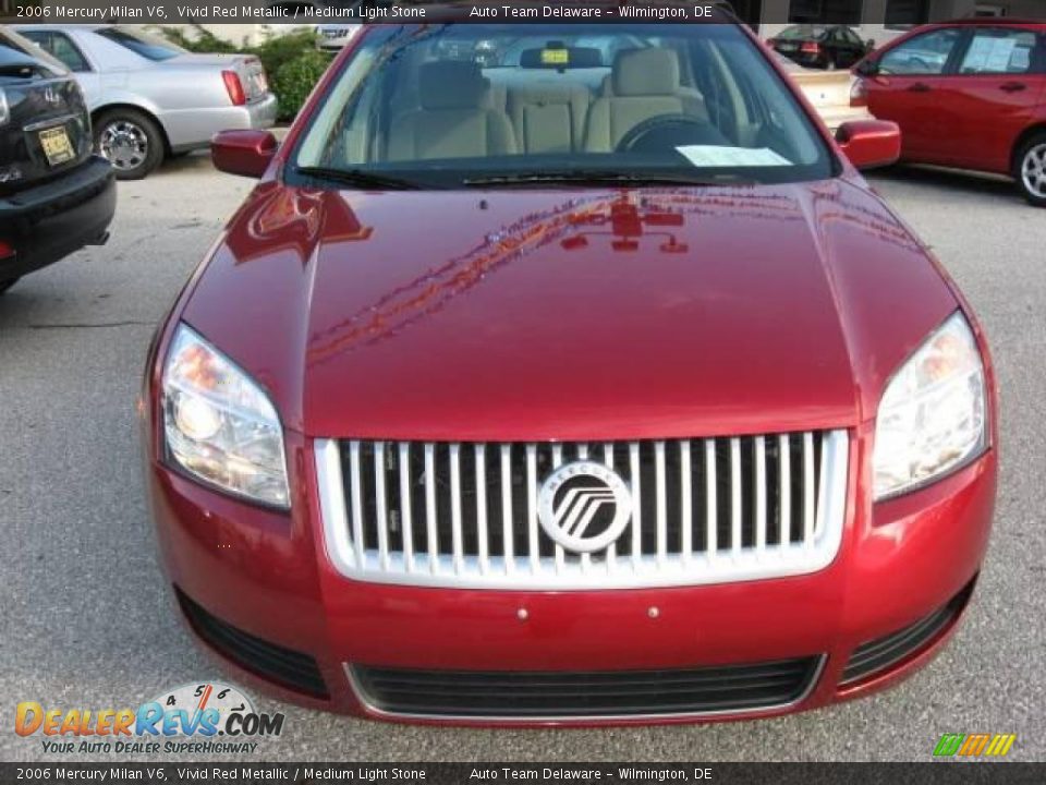 2006 Mercury Milan V6 Vivid Red Metallic / Medium Light Stone Photo #3