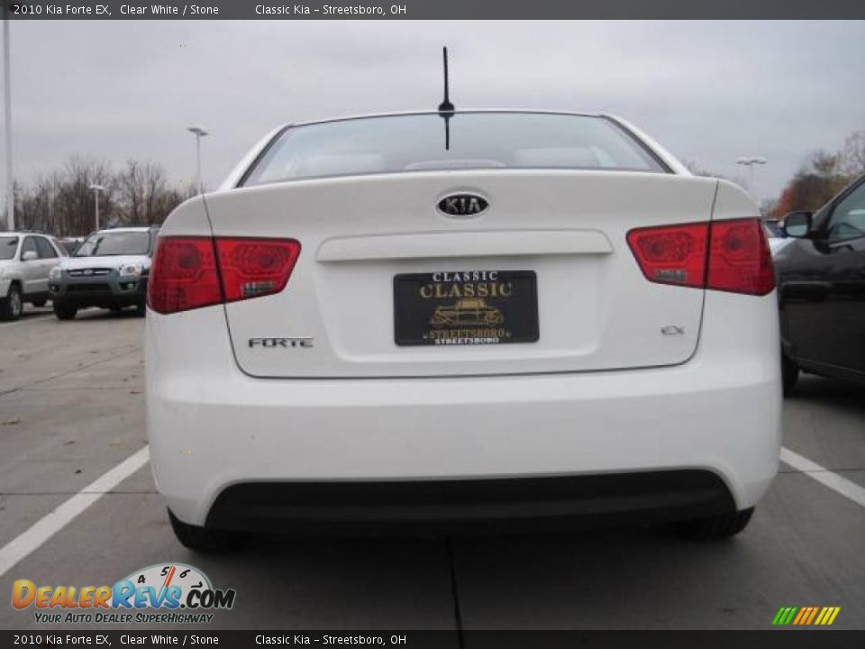 2010 Kia Forte EX Clear White / Stone Photo #4