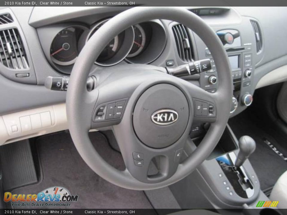2010 Kia Forte EX Clear White / Stone Photo #10