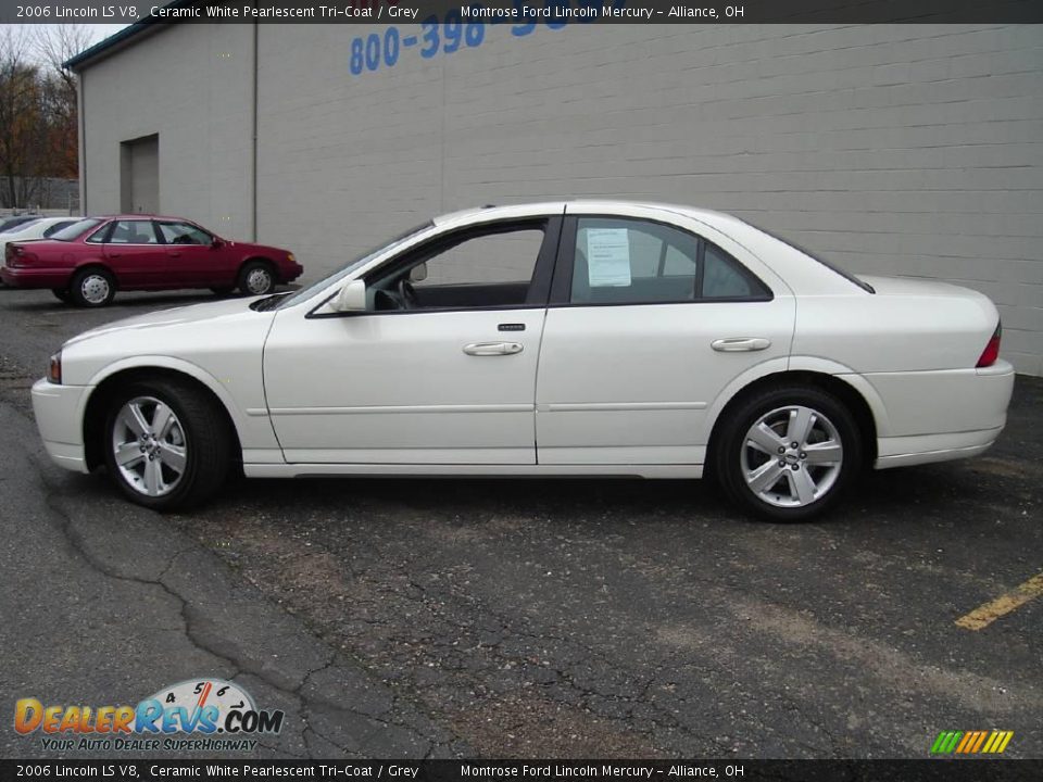 2006 Lincoln LS V8 Ceramic White Pearlescent Tri-Coat / Grey Photo #2