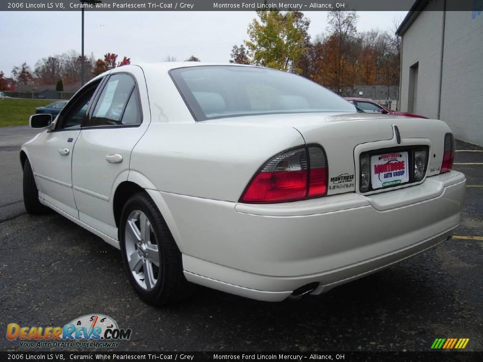 2006 Lincoln LS V8 Ceramic White Pearlescent Tri-Coat / Grey Photo #3