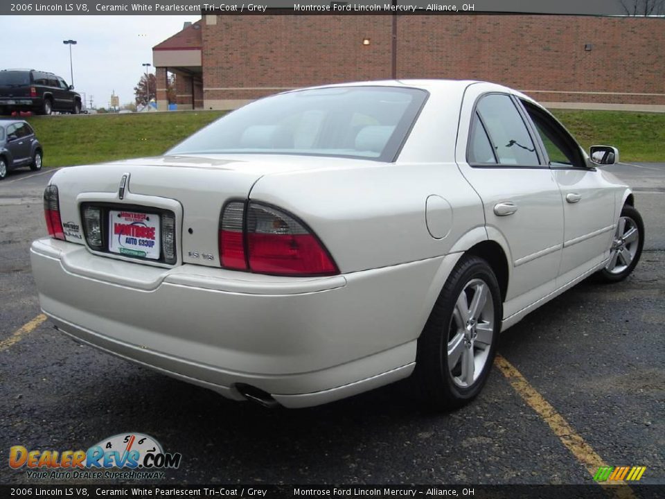 2006 Lincoln LS V8 Ceramic White Pearlescent Tri-Coat / Grey Photo #5