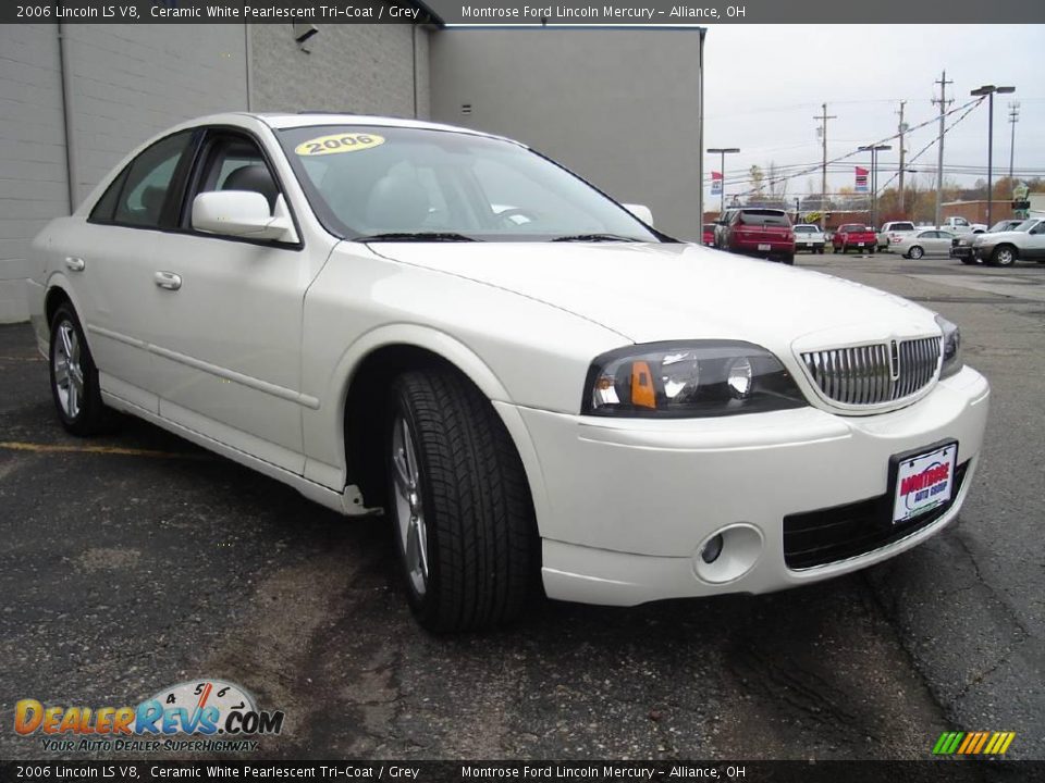 2006 Lincoln LS V8 Ceramic White Pearlescent Tri-Coat / Grey Photo #7