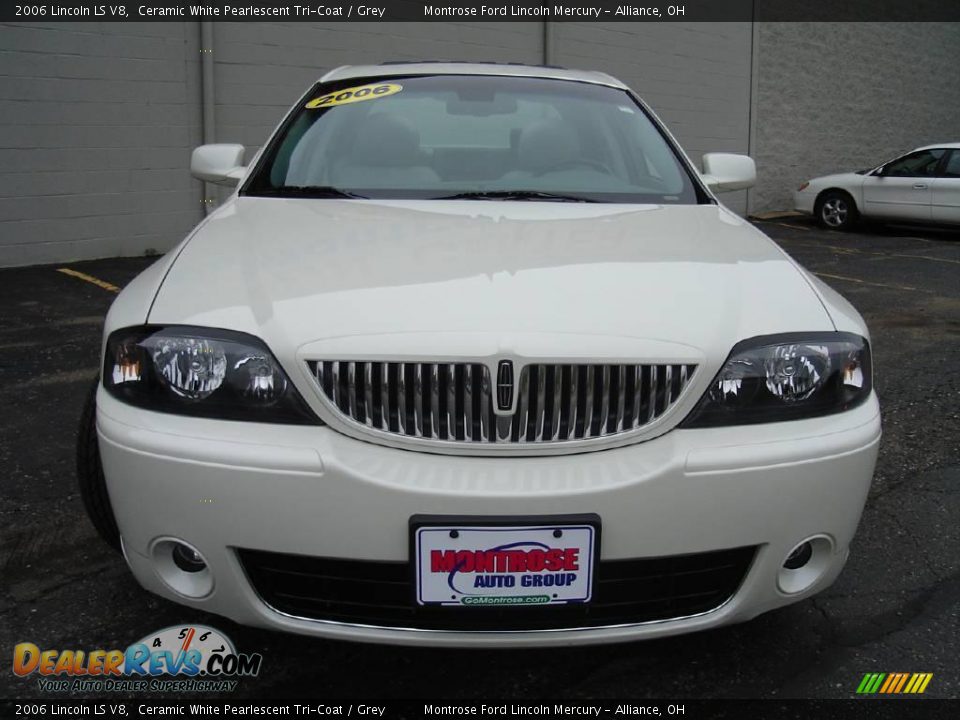 2006 Lincoln LS V8 Ceramic White Pearlescent Tri-Coat / Grey Photo #8