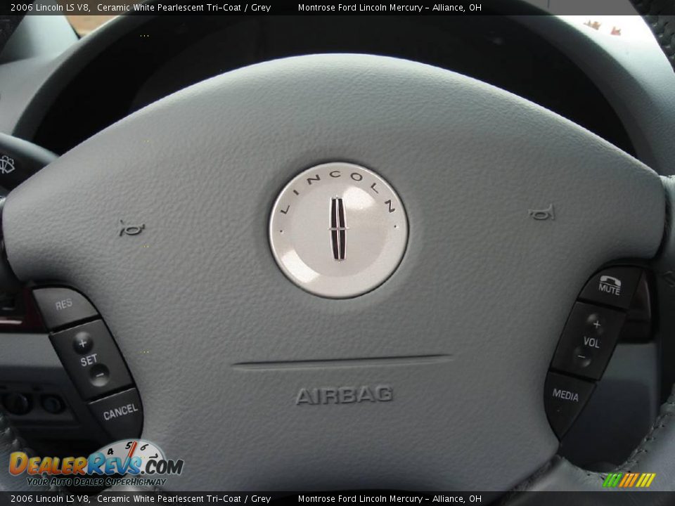 2006 Lincoln LS V8 Ceramic White Pearlescent Tri-Coat / Grey Photo #27