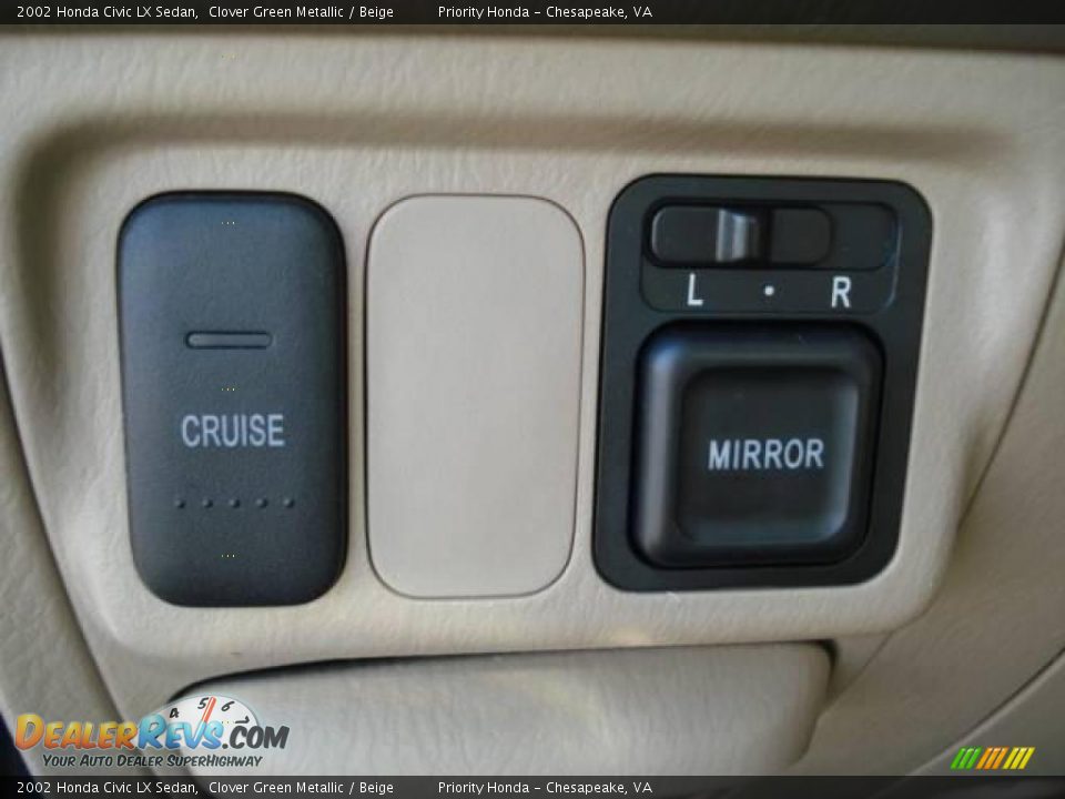 2002 Honda Civic LX Sedan Clover Green Metallic / Beige Photo #17