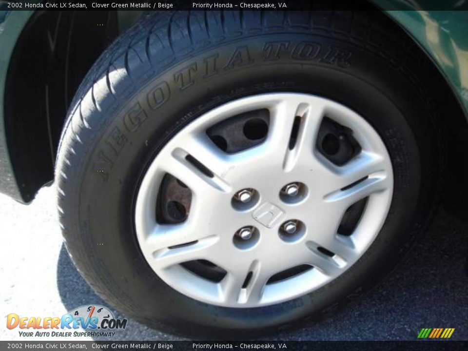 2002 Honda Civic LX Sedan Clover Green Metallic / Beige Photo #18