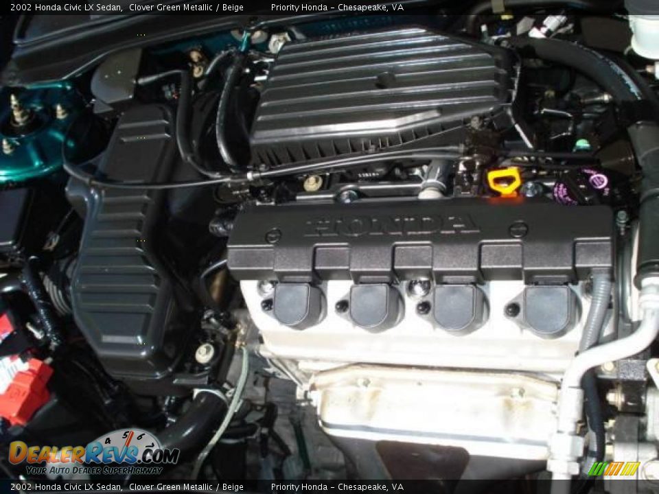 2002 Honda Civic LX Sedan Clover Green Metallic / Beige Photo #20