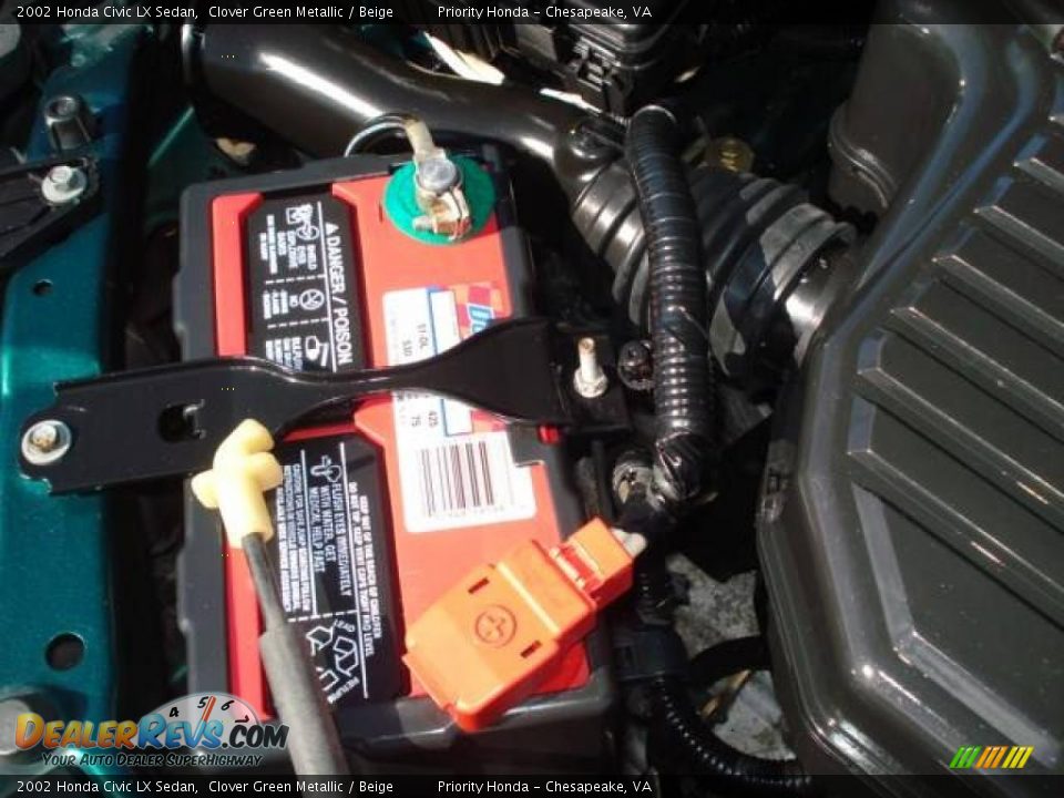 2002 Honda Civic LX Sedan Clover Green Metallic / Beige Photo #21