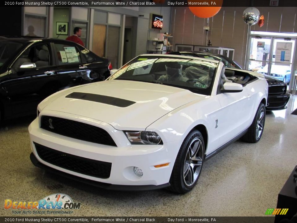 2010 Ford Mustang Shelby GT500 Convertible Performance White / Charcoal Black Photo #1