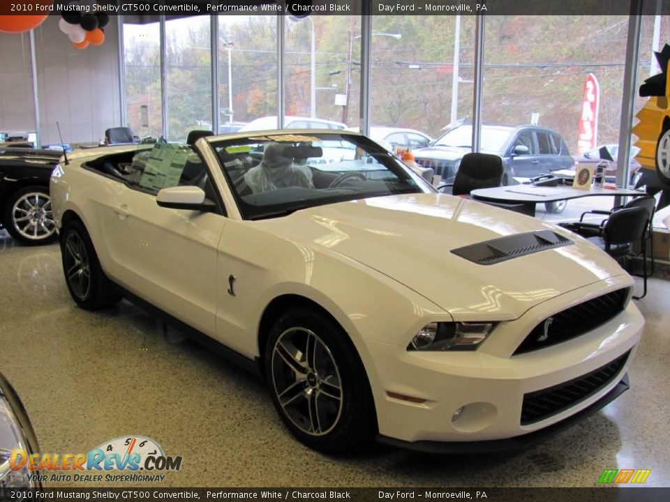 2010 Ford Mustang Shelby GT500 Convertible Performance White / Charcoal Black Photo #3