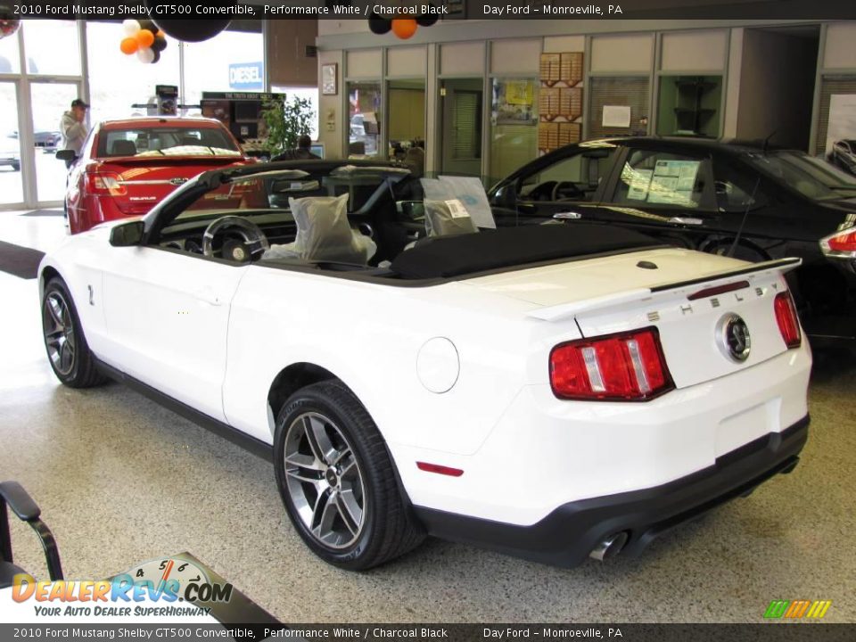 2010 Ford Mustang Shelby GT500 Convertible Performance White / Charcoal Black Photo #6