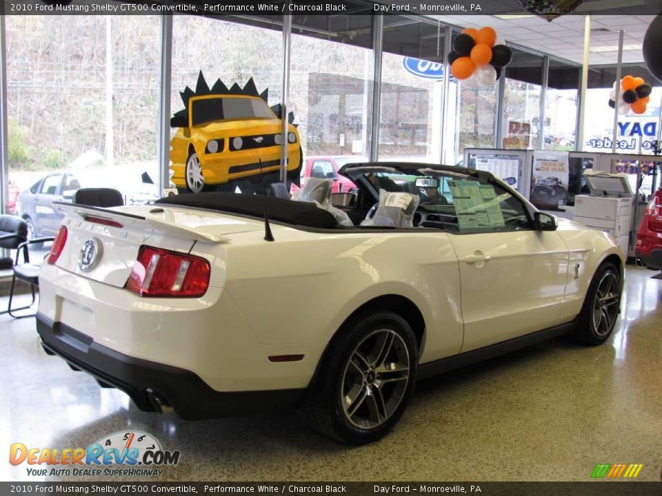 2010 Ford Mustang Shelby GT500 Convertible Performance White / Charcoal Black Photo #8
