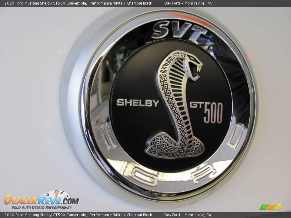 2010 Ford Mustang Shelby GT500 Convertible Performance White / Charcoal Black Photo #10