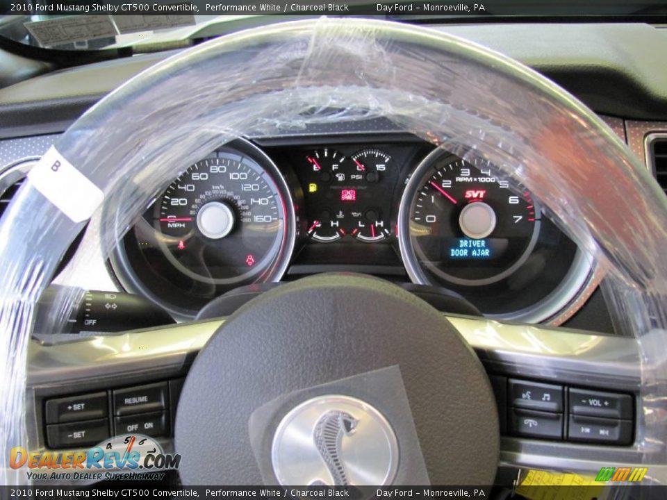2010 Ford Mustang Shelby GT500 Convertible Performance White / Charcoal Black Photo #29