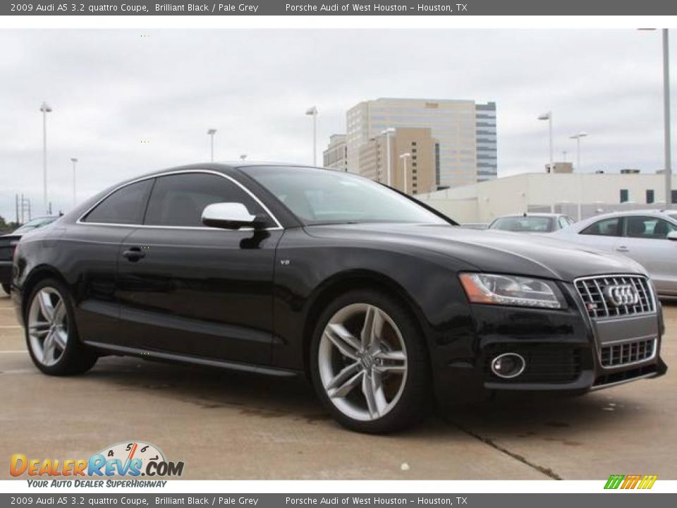 2009 Audi A5 3.2 quattro Coupe Brilliant Black / Pale Grey Photo #1