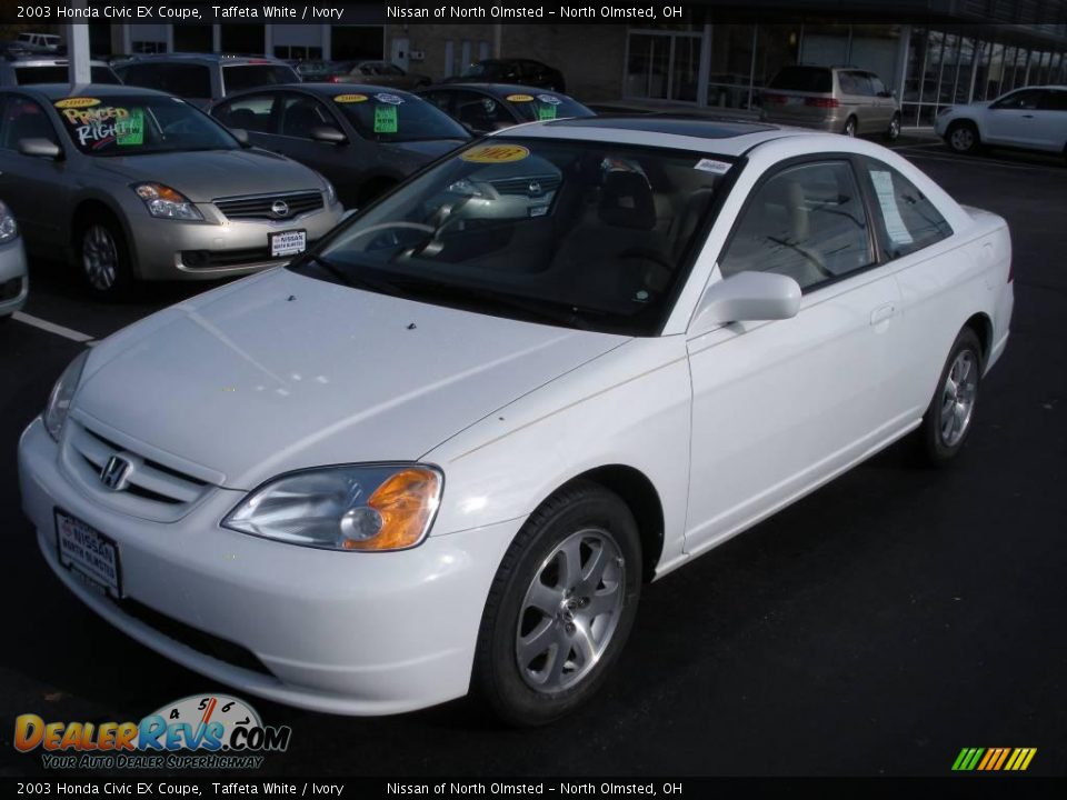 2003 Honda Civic EX Coupe Taffeta White / Ivory Photo #1
