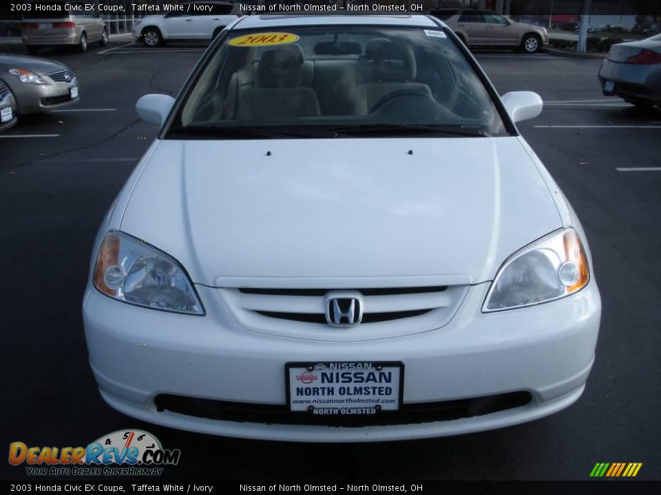 2003 Honda Civic EX Coupe Taffeta White / Ivory Photo #2