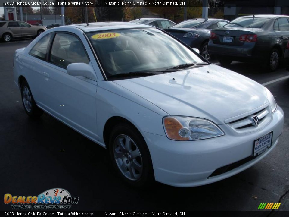 2003 Honda Civic EX Coupe Taffeta White / Ivory Photo #3