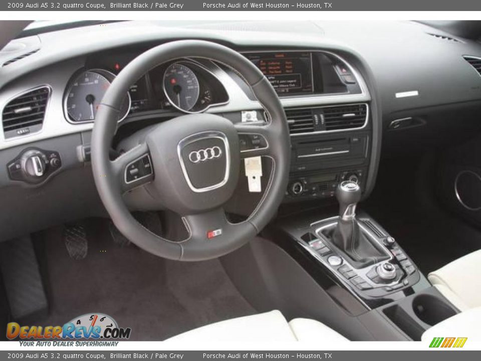 2009 Audi A5 3.2 quattro Coupe Brilliant Black / Pale Grey Photo #5