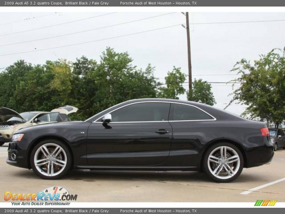 2009 Audi A5 3.2 quattro Coupe Brilliant Black / Pale Grey Photo #7