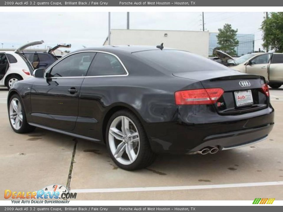 2009 Audi A5 3.2 quattro Coupe Brilliant Black / Pale Grey Photo #8