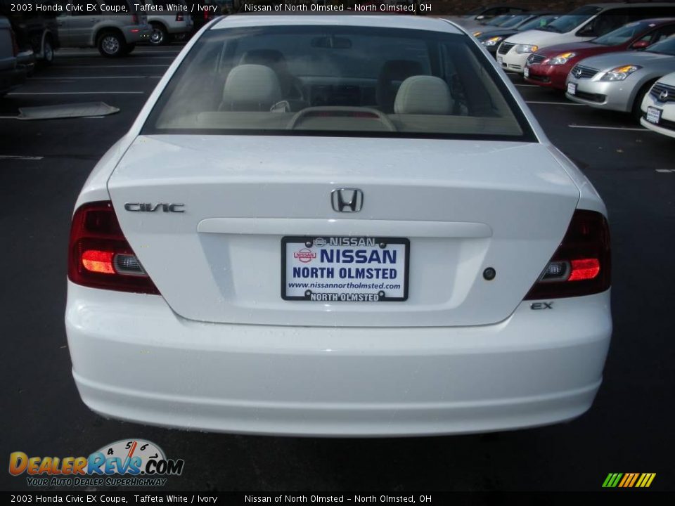 2003 Honda Civic EX Coupe Taffeta White / Ivory Photo #7
