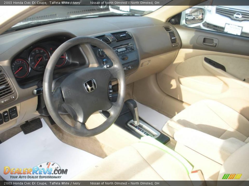 2003 Honda Civic EX Coupe Taffeta White / Ivory Photo #13