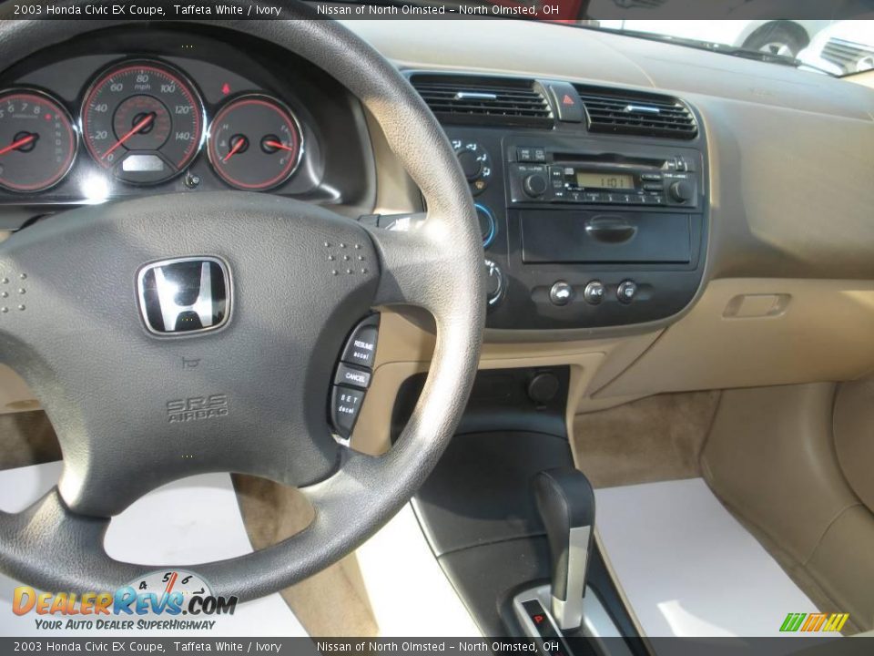 2003 Honda Civic EX Coupe Taffeta White / Ivory Photo #15