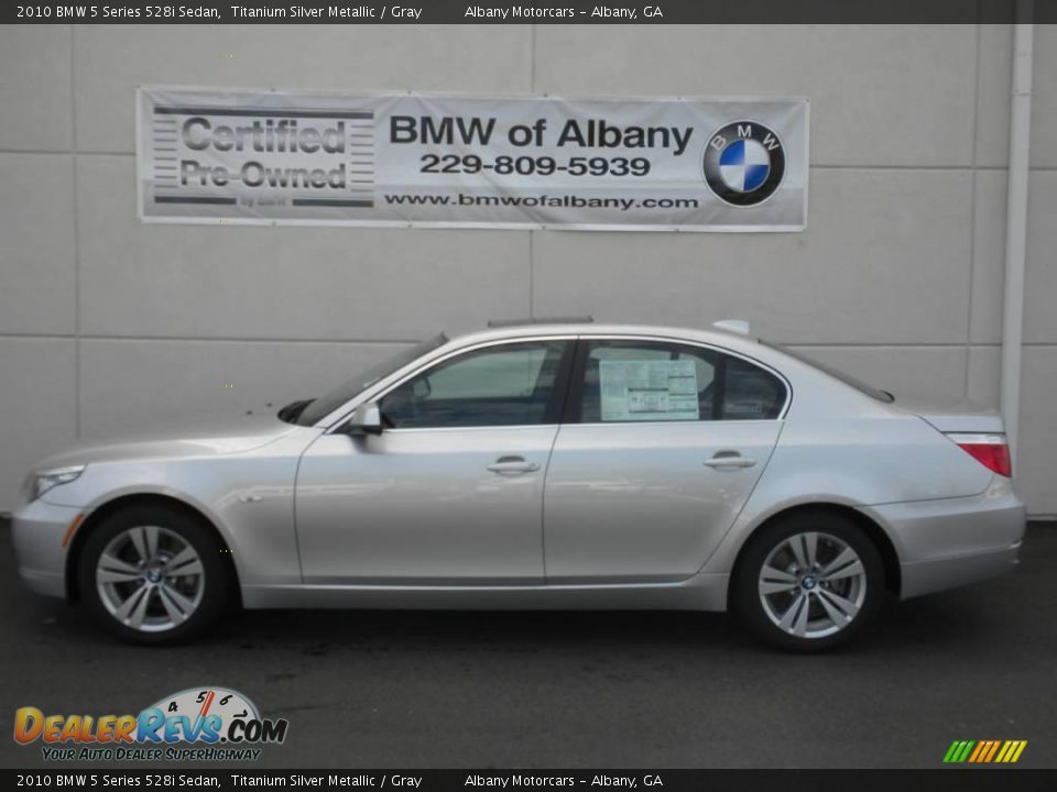 2010 BMW 5 Series 528i Sedan Titanium Silver Metallic / Gray Photo #1