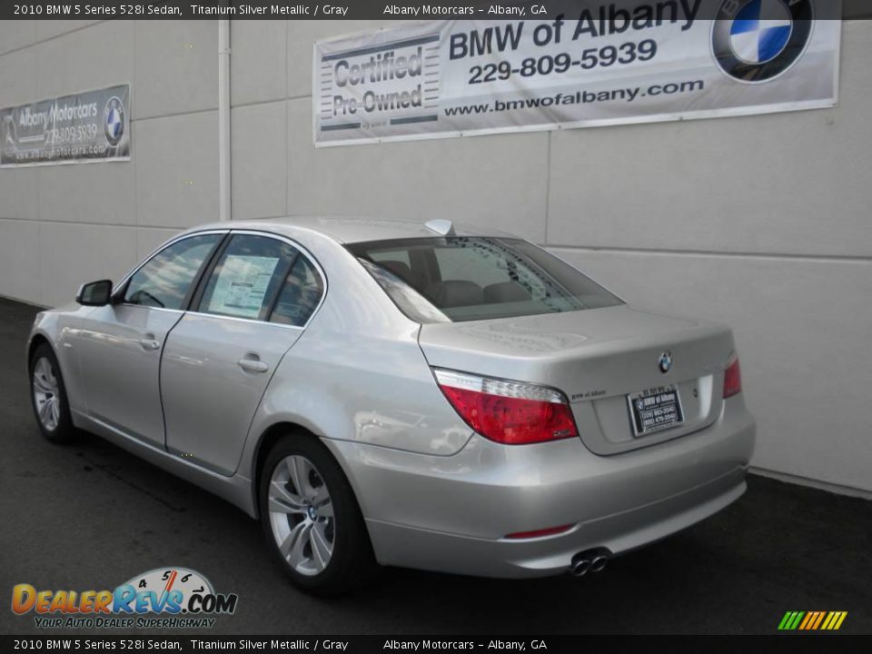 2010 BMW 5 Series 528i Sedan Titanium Silver Metallic / Gray Photo #3