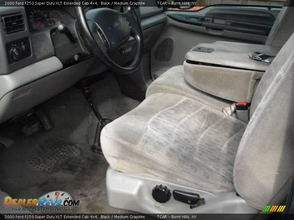 2000 Ford F250 Super Duty XLT Extended Cab 4x4 Black / Medium Graphite Photo #7