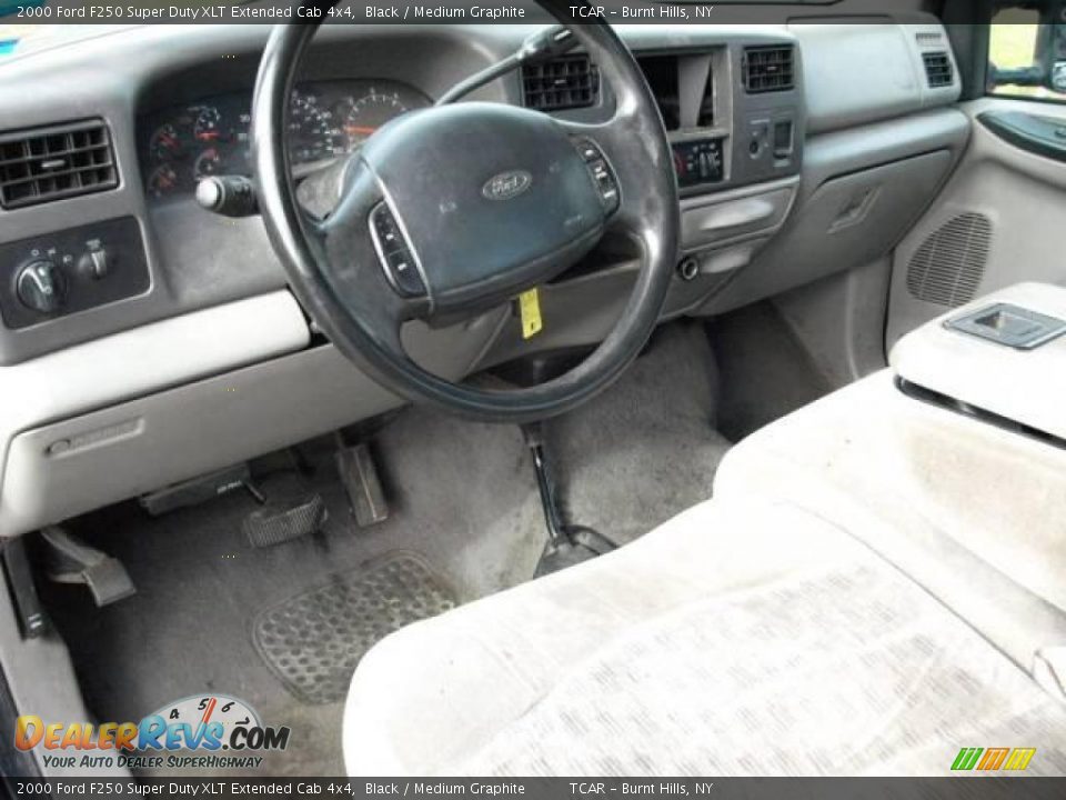 2000 Ford F250 Super Duty XLT Extended Cab 4x4 Black / Medium Graphite Photo #8