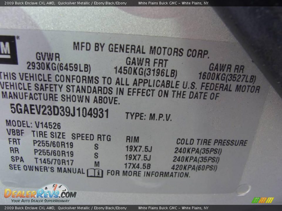 2009 Buick Enclave CXL AWD Quicksilver Metallic / Ebony Black/Ebony Photo #30