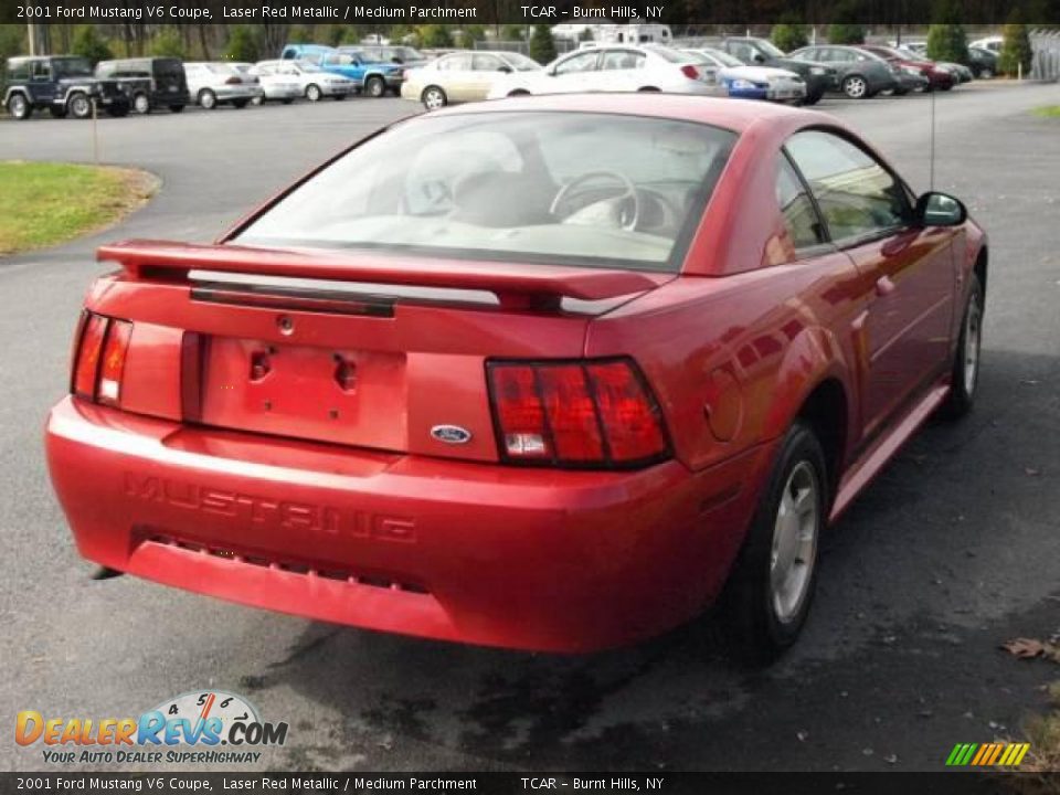 2001 Ford Mustang V6 Coupe Laser Red Metallic / Medium Parchment Photo #4