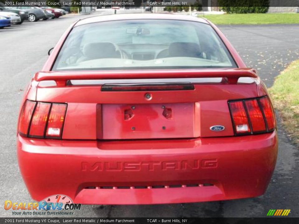2001 Ford Mustang V6 Coupe Laser Red Metallic / Medium Parchment Photo #5