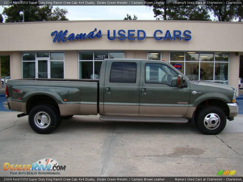 2004 Ford F350 Super Duty King Ranch Crew Cab 4x4 Dually Estate Green Metallic / Castano Brown Leather Photo #1