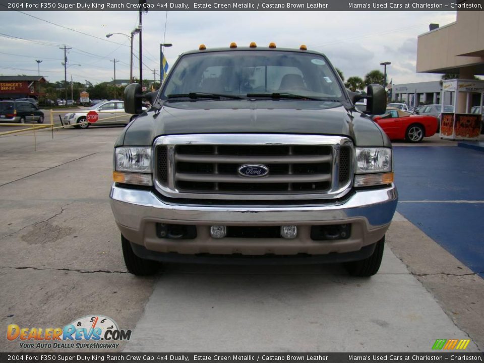 2004 Ford F350 Super Duty King Ranch Crew Cab 4x4 Dually Estate Green Metallic / Castano Brown Leather Photo #3