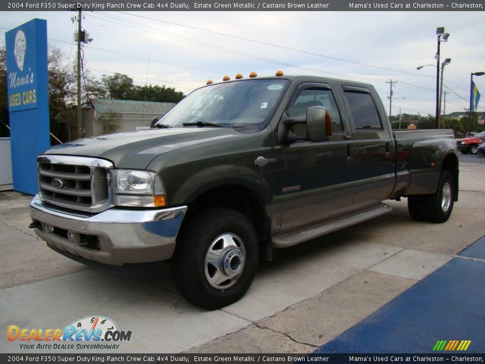 2004 Ford F350 Super Duty King Ranch Crew Cab 4x4 Dually Estate Green Metallic / Castano Brown Leather Photo #4