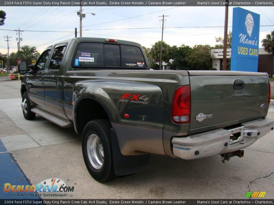 2004 Ford F350 Super Duty King Ranch Crew Cab 4x4 Dually Estate Green Metallic / Castano Brown Leather Photo #6