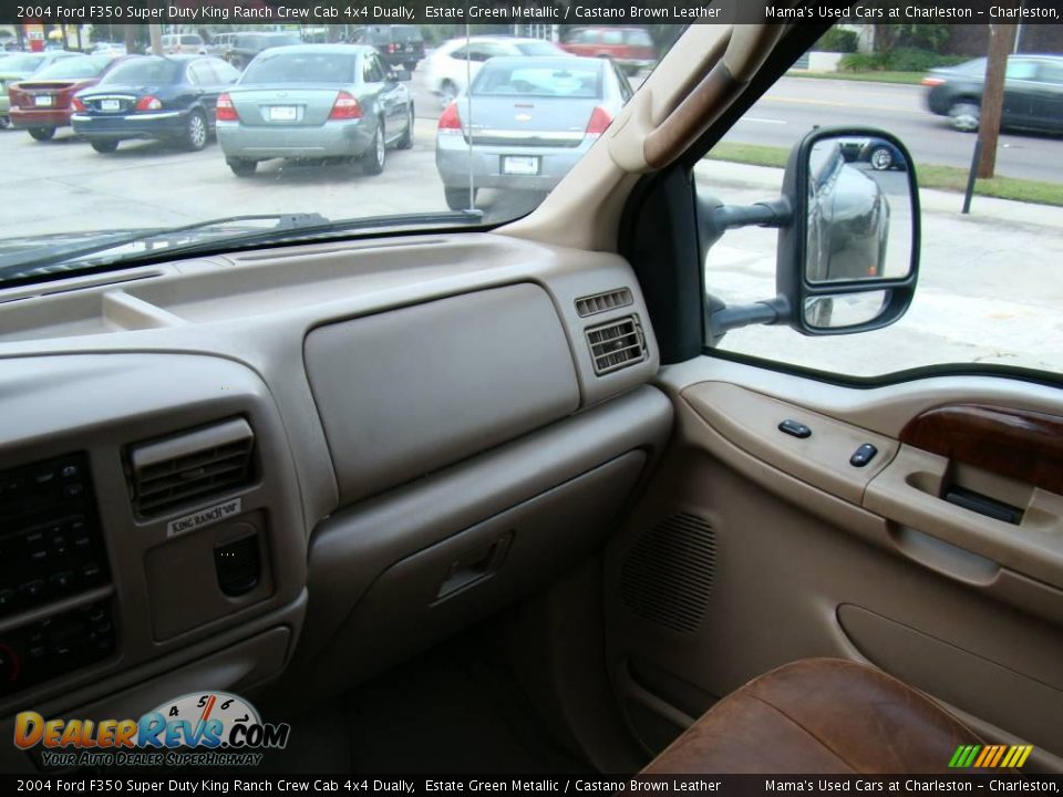 2004 Ford F350 Super Duty King Ranch Crew Cab 4x4 Dually Estate Green Metallic / Castano Brown Leather Photo #16