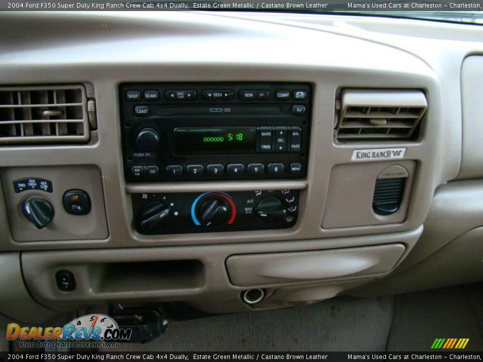 2004 Ford F350 Super Duty King Ranch Crew Cab 4x4 Dually Estate Green Metallic / Castano Brown Leather Photo #17