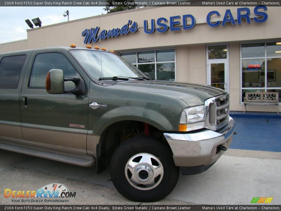 2004 Ford F350 Super Duty King Ranch Crew Cab 4x4 Dually Estate Green Metallic / Castano Brown Leather Photo #23