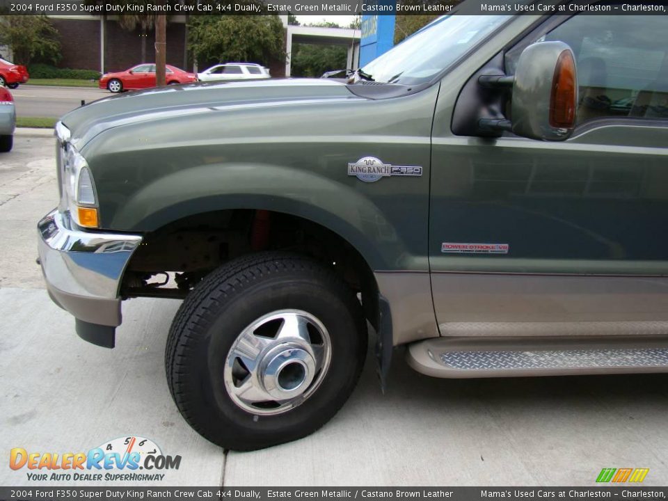 2004 Ford F350 Super Duty King Ranch Crew Cab 4x4 Dually Estate Green Metallic / Castano Brown Leather Photo #24